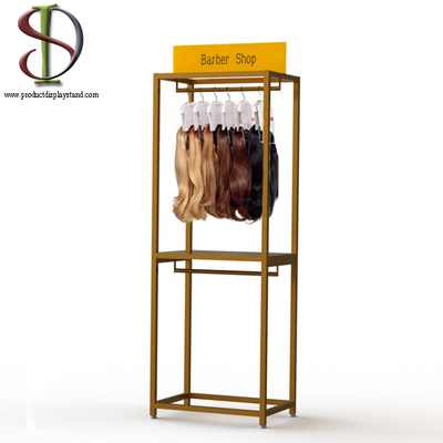 La tête de mannequin de perruque a soudé des présentoirs de plancher en métal d'OEM avec deux barres de traverse